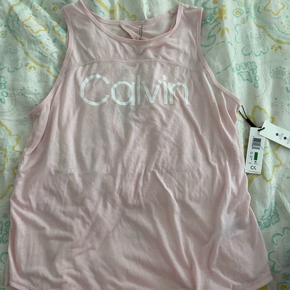 NWT Calvin Klein Performance Pink Tank - Picture 3 of 5